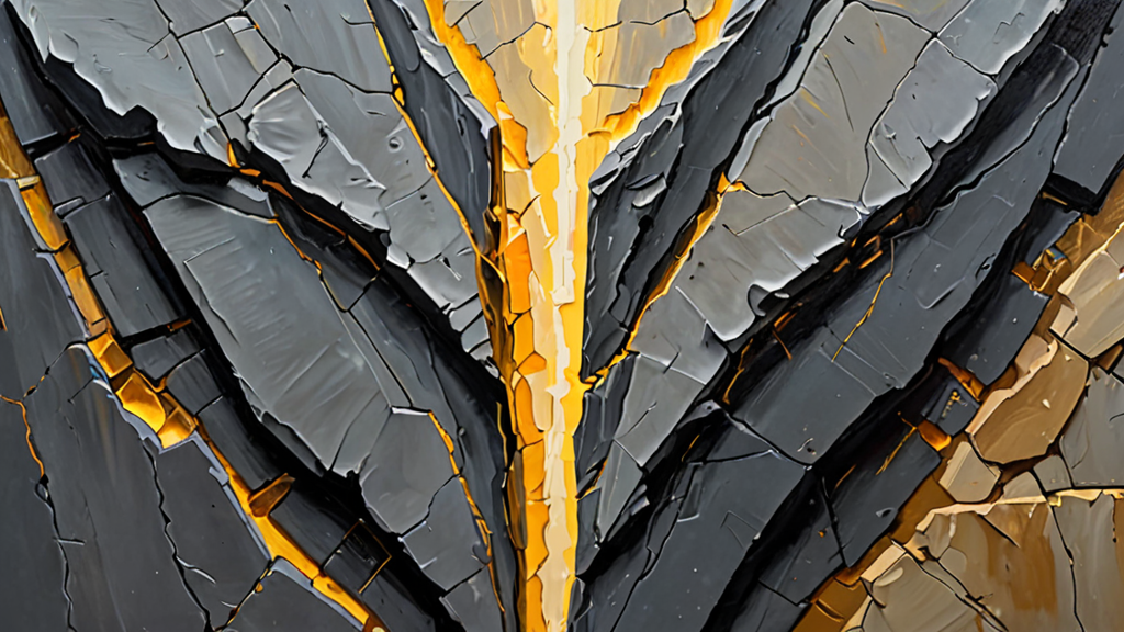 A massive stone wall with a narrow, glowing golden crack splitting through the center.