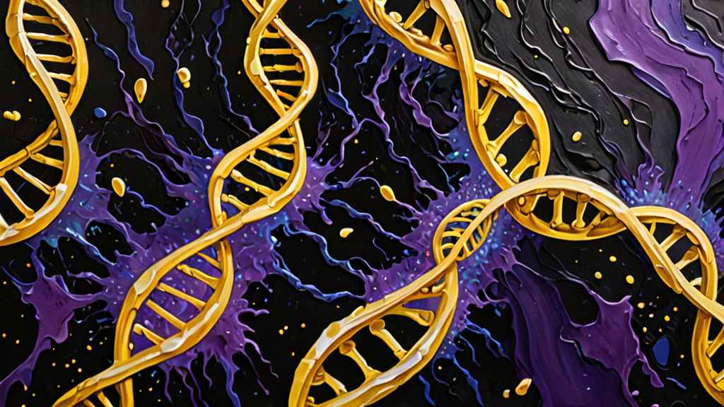 A glowing digital double helix merging into a complex circuit board, symbolizing the intersection of synthetic biology and autonomous code.