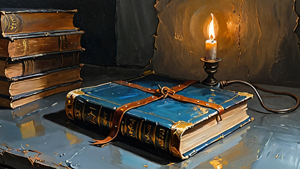 A rare antique book with its spine severed, lying next to a high-tech industrial scanner.