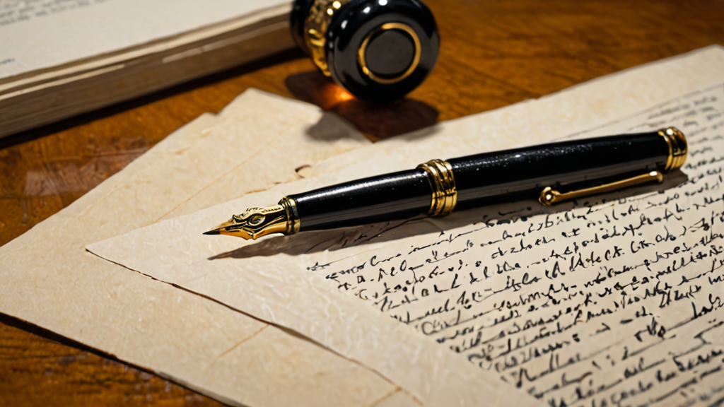 A close-up of a fountain pen resting on a legal document where the author is signing their own verdict.